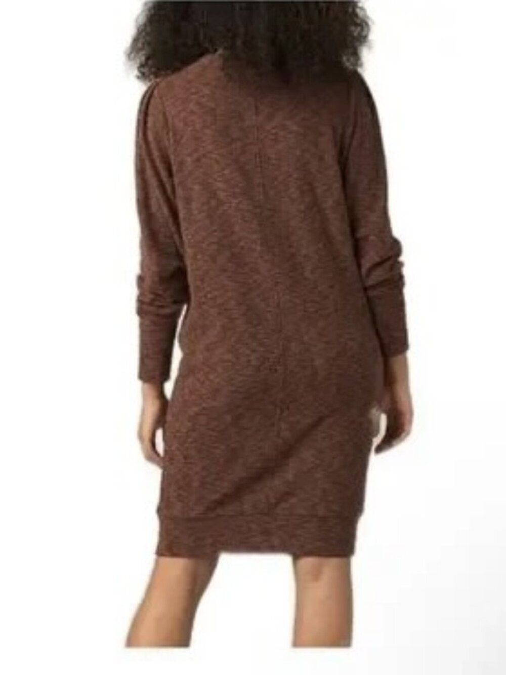 Prana Brown Zada Organic Cotton Blend Textured Sweatshirt Dress S *Runs L - Picture 3 of 12